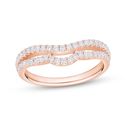 Now + Forever Diamond Two-Row Contour Anniversary Ring 3/8 ct tw 10K Rose Gold