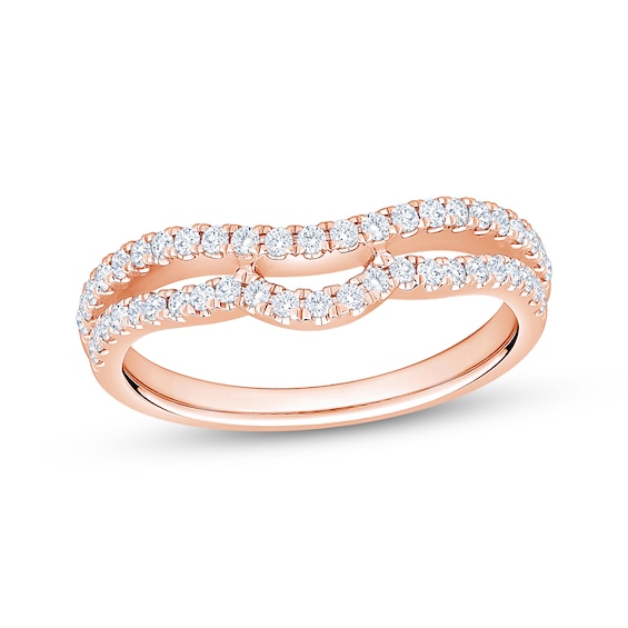 Now + Forever Diamond Two-Row Contour Anniversary Ring 3/8 ct tw 10K Rose Gold