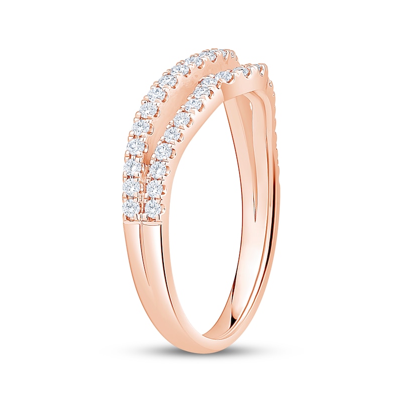 Main Image 2 of Now + Forever Diamond Two-Row Contour Anniversary Ring 3/8 ct tw 10K Rose Gold