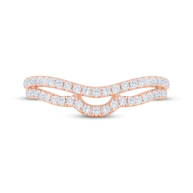 Main Image 3 of Now + Forever Diamond Two-Row Contour Anniversary Ring 3/8 ct tw 10K Rose Gold