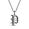 Thumbnail Image 1 of Ink & Ice Men's Black Diamond Initial &quot;P&quot; Necklace 1/8 ct tw Black Rhodium-Plated Sterling Silver 22&quot;