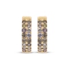 Thumbnail Image 2 of Variable Color Diamonds Two-Row Huggie Hoop Earrings 3/4 ct tw 10K Yellow Gold
