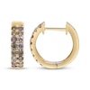 Thumbnail Image 3 of Variable Color Diamonds Two-Row Huggie Hoop Earrings 3/4 ct tw 10K Yellow Gold