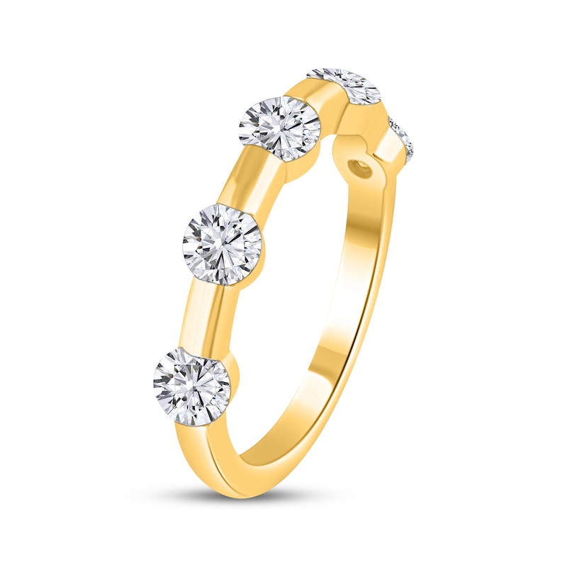 Main Image 2 of Now + Forever Diamond Five-Stone Anniversary Ring 1-1/4 ct tw 14K Yellow Gold