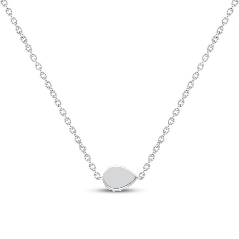 Main Image 2 of Multi-Diamond Sideways Teardrop Anklet 1/20 ct tw Sterling Silver 10&quot;
