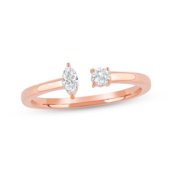 Marquise & Round-Cut Lab-Grown Diamond Deconstructed Ring 1/5 ct tw 10K Rose Gold