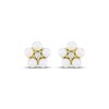 Thumbnail Image 2 of Cultured Pearl & Diamond Flower Stud Earrings 1/20 ct tw 10K Yellow Gold