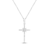 Thumbnail Image 1 of Diamond Cross with Star Necklace 1/4 ct tw Sterling Silver