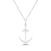 Thumbnail Image 1 of Diamond Anchor Necklace 1/20 ct tw Sterling Silver 18&quot;