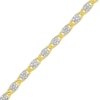 Thumbnail Image 2 of Multi-Diamond Flower Bracelet 1 ct tw 10K Yellow Gold 7'