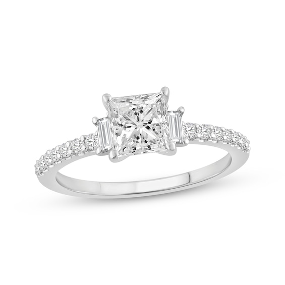 KAY Signature Collection Princess-Cut Lab-Grown Diamond Engagement Ring 1-1/4 ct tw 14K White Gold