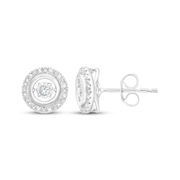 Unstoppable Love Diamond Halo Stud Earrings 1/6 ct tw Sterling Silver