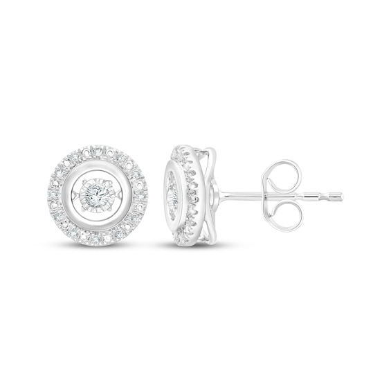 Unstoppable Love Diamond Halo Stud Earrings 1/6 ct tw Sterling Silver