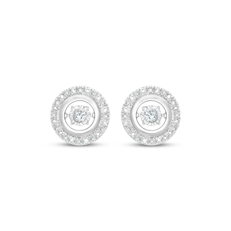 Main Image 2 of Unstoppable Love Diamond Halo Stud Earrings 1/6 ct tw Sterling Silver