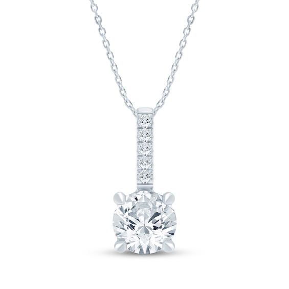 KAY Lab-Grown Diamonds Drop Necklace 1 ct tw 10K White Gold 18"