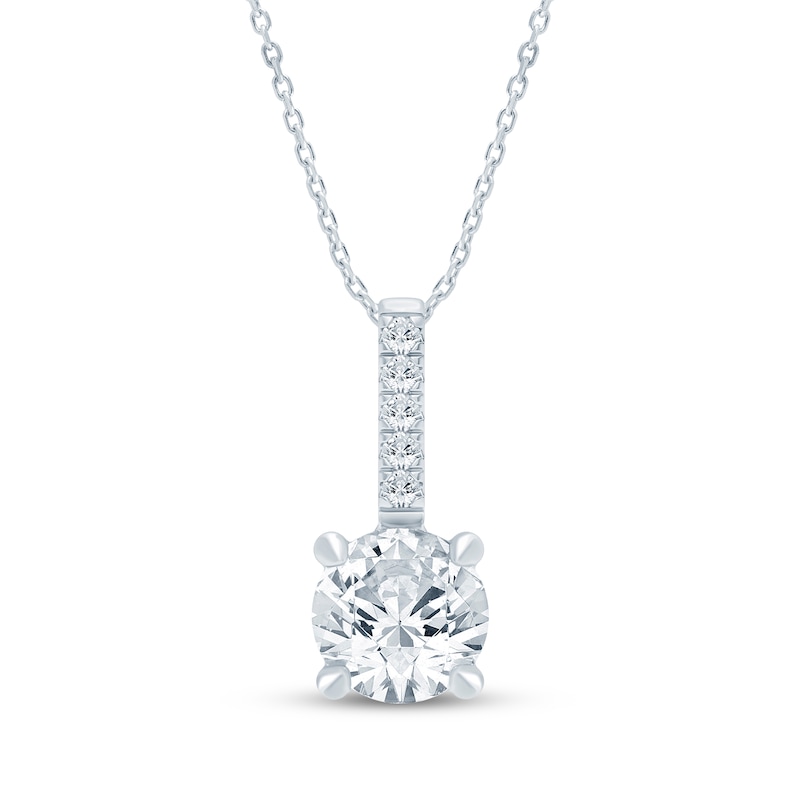 Main Image 1 of KAY Lab-Grown Diamonds Drop Necklace 1 ct tw 10K White Gold 18"