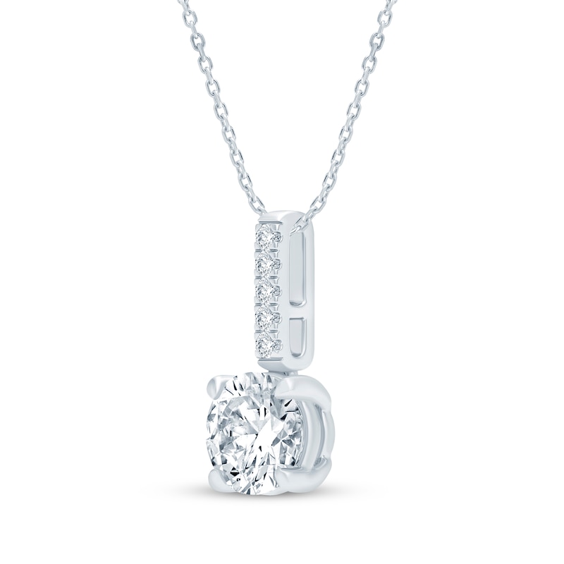 Main Image 2 of KAY Lab-Grown Diamonds Drop Necklace 1 ct tw 10K White Gold 18"
