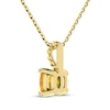 Thumbnail Image 3 of Cushion-Cut Citrine & Diamond Accent Necklace 10K Yellow Gold 18"