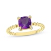 Thumbnail Image 1 of Cushion-Cut Amethyst & Diamond Accent Ring 10K Yellow Gold