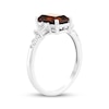 Thumbnail Image 2 of Emerald-Cut Garnet & White Lab-Created Sapphire Ring Sterling Silver
