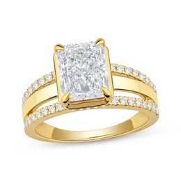 Now + Forever Radiant-Cut Lab-Grown Diamond Engagement Ring 3 ct tw 14K Yellow Gold