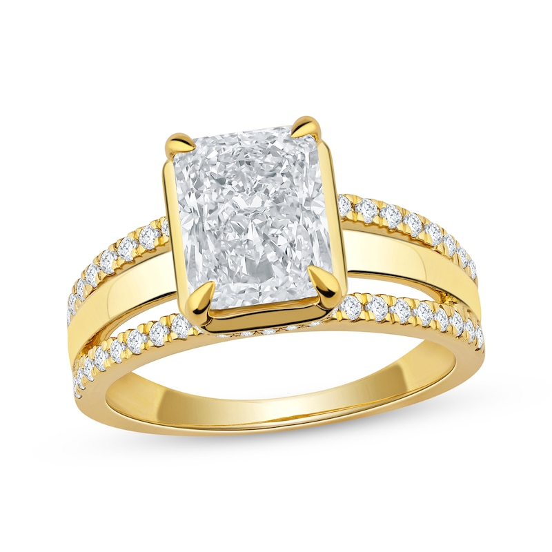 Main Image 1 of Now + Forever Radiant-Cut Lab-Grown Diamond Engagement Ring 3 ct tw 14K Yellow Gold