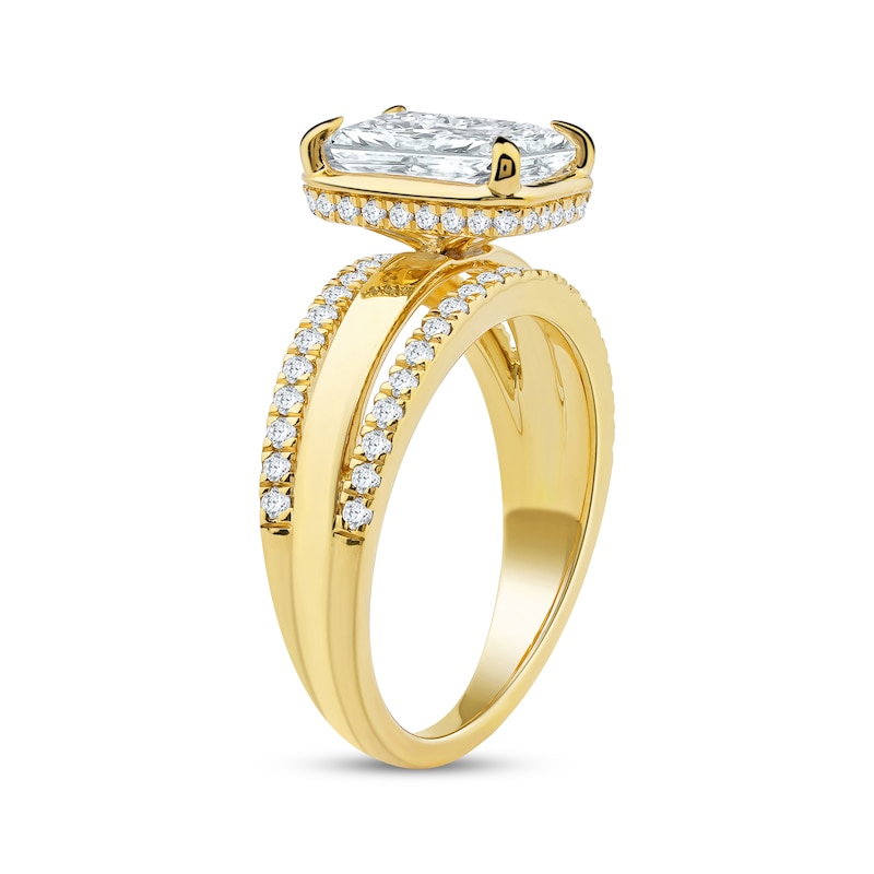 Main Image 2 of Now + Forever Radiant-Cut Lab-Grown Diamond Engagement Ring 3 ct tw 14K Yellow Gold