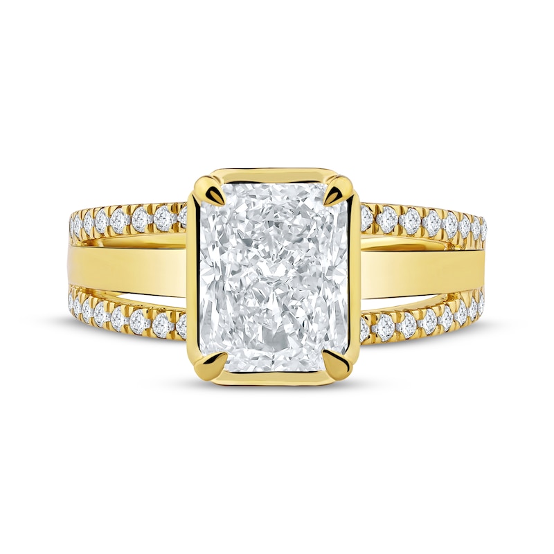 Main Image 3 of Now + Forever Radiant-Cut Lab-Grown Diamond Engagement Ring 3 ct tw 14K Yellow Gold