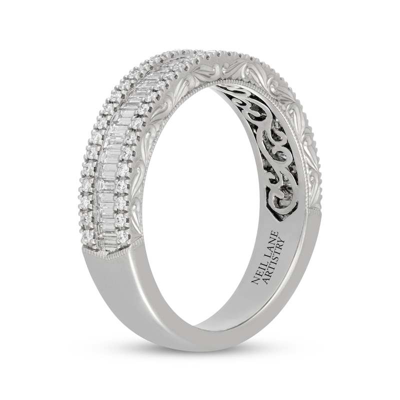 Main Image 2 of Neil Lane Artistry Heritage Baguette & Round-Cut Lab-Grown Diamond Anniversary Ring 3/4 ct tw Platinum