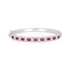 Thumbnail Image 1 of Emerald-Cut Lab-Created Ruby & White Lab-Created Sapphire Bangle Bracelet Sterling Silver