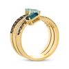 Thumbnail Image 2 of Le Vian Good Karma Emerald-Cut Blue Topaz Spiral Ring 3/4 ct tw Diamonds 14K Honey Gold