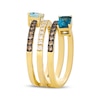 Thumbnail Image 3 of Le Vian Good Karma Emerald-Cut Blue Topaz Spiral Ring 3/4 ct tw Diamonds 14K Honey Gold