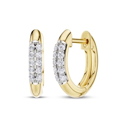 STUDIO BY KAY Lab-Grown Diamond Two-Row Hoop Earrings 1/10 ct tw 24K Yellow Gold Vermeil Sterling Silver