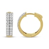 Thumbnail Image 3 of STUDIO BY KAY Lab-Grown Diamond Two-Row Hoop Earrings 1 ct tw 24K Yellow Gold Vermeil Sterling Silver