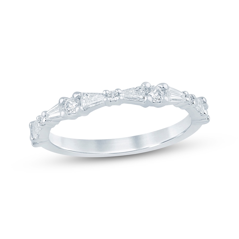 Main Image 1 of KAY Bow Collection Baguette & Round-Cut Lab-Grown Diamond Anniversary Ring 1/2 ct tw 14K White Gold