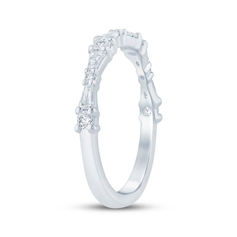 Main Image 2 of KAY Bow Collection Baguette & Round-Cut Lab-Grown Diamond Anniversary Ring 1/2 ct tw 14K White Gold