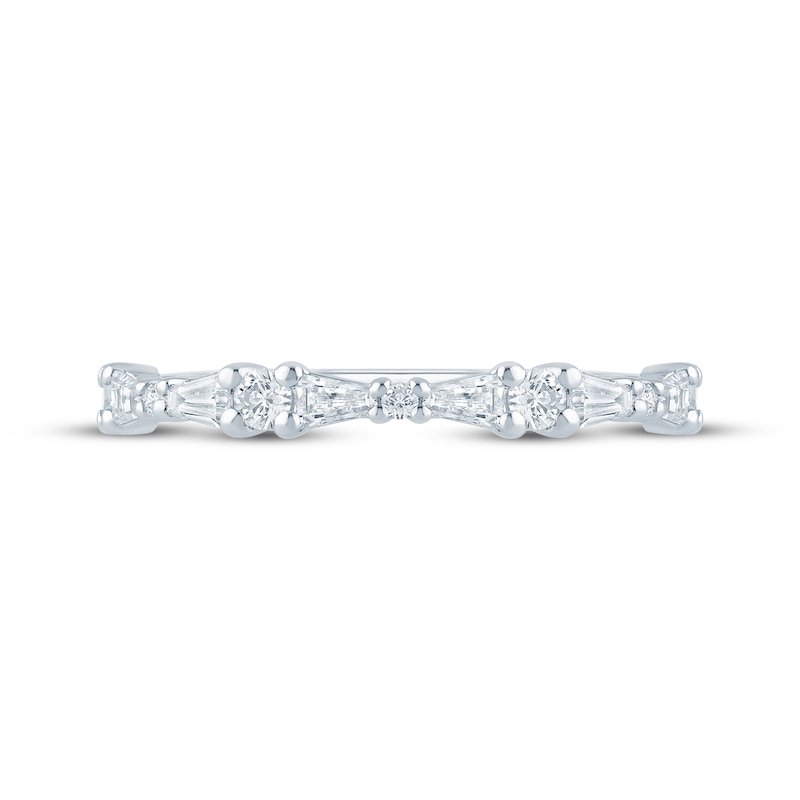 Main Image 3 of KAY Bow Collection Baguette & Round-Cut Lab-Grown Diamond Anniversary Ring 1/2 ct tw 14K White Gold