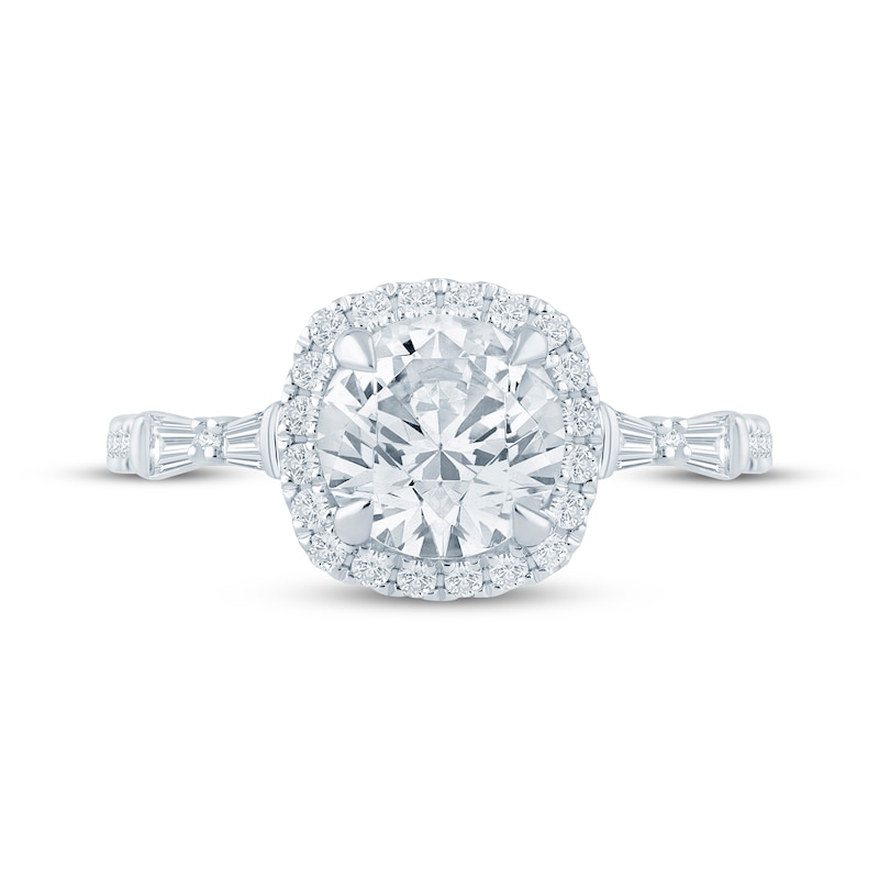 Main Image 3 of KAY Bow Collection Round-Cut Lab-Grown Diamond Halo Engagement Ring 2 ct tw 14K White Gold