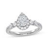 Thumbnail Image 1 of Now + Forever Lab-Grown Diamonds Pear-Shaped Halo Engagement Ring 3/4 ct tw 14K White Gold