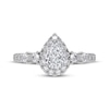 Thumbnail Image 3 of Now + Forever Lab-Grown Diamonds Pear-Shaped Halo Engagement Ring 3/4 ct tw 14K White Gold