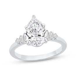 Now + Forever Lab-Grown Diamonds Pear-Shaped Engagement Ring 2-1/5 ct tw 14K White Gold