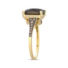 Thumbnail Image 2 of Le Vian Emerald-Cut Quartz Ring 3/8 ct tw Diamonds 14K Honey Gold