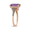 Thumbnail Image 2 of Le Vian Emerald-Cut Amethyst Ring 3/8 ct tw Diamonds 14K Strawberry Gold