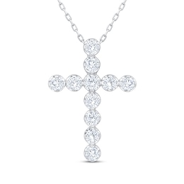 KAY Lab-Grown Diamonds Cross Necklace 1 ct tw 10K White Gold 18"
