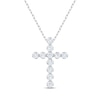 Thumbnail Image 1 of Kay Signature Collection Lab-Grown Diamond Cross Necklace 1/2 ct tw 10K White Gold 18"