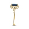 Thumbnail Image 2 of Oval-Cut London Blue Topaz & Diamond Halo Ring 1/10 ct tw 10K Yellow Gold