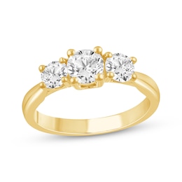 Memories Moments Magic Lab-Grown Diamond Three-Stone Engagement Ring 1 ct tw 14K Yellow Gold