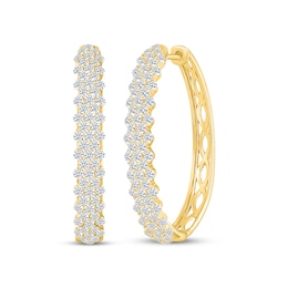 KAY Lab-Grown Diamonds Hoop Earrings 2 ct tw 10K Yellow Gold