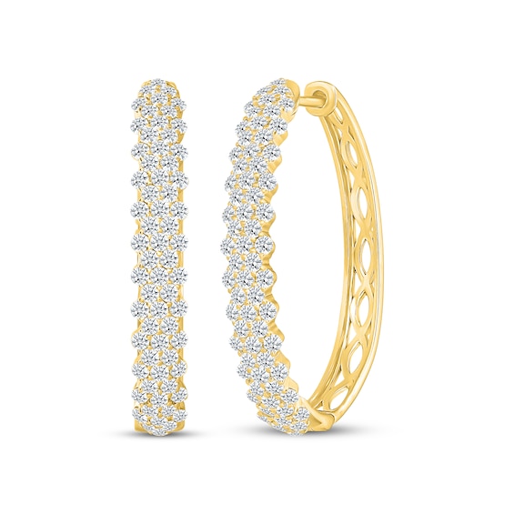 KAY Lab-Grown Diamonds Hoop Earrings 2 ct tw 10K Yellow Gold