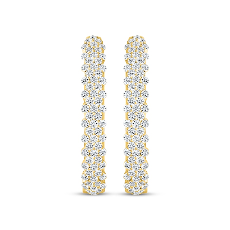 Main Image 2 of KAY Lab-Grown Diamonds Hoop Earrings 2 ct tw 10K Yellow Gold